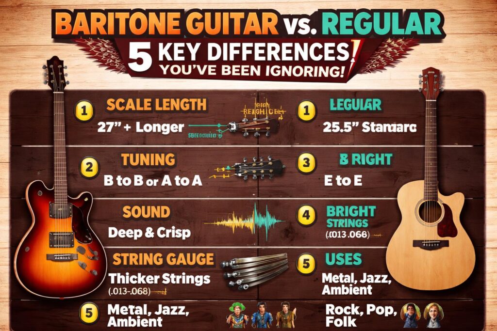 Baritone Guitar vs. Regular: 5 Key Differences You’ve Been Ignoring!