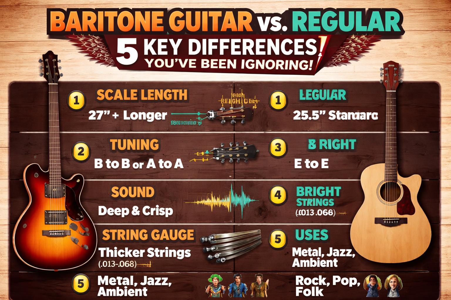 Baritone Guitar vs. Regular: 5 Key Differences You’ve Been Ignoring!