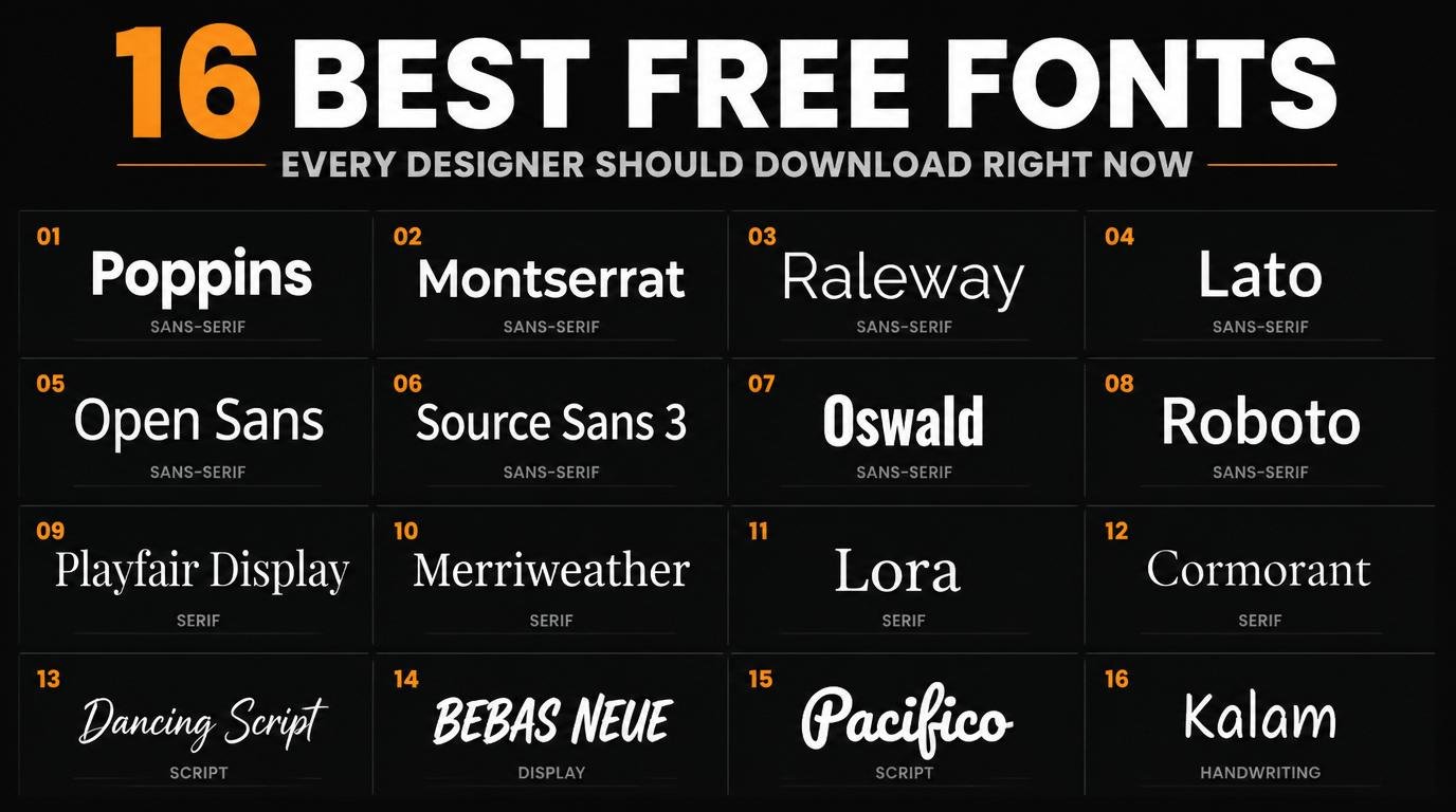 16 Best Free Fonts Every Designer Should Download Right Now